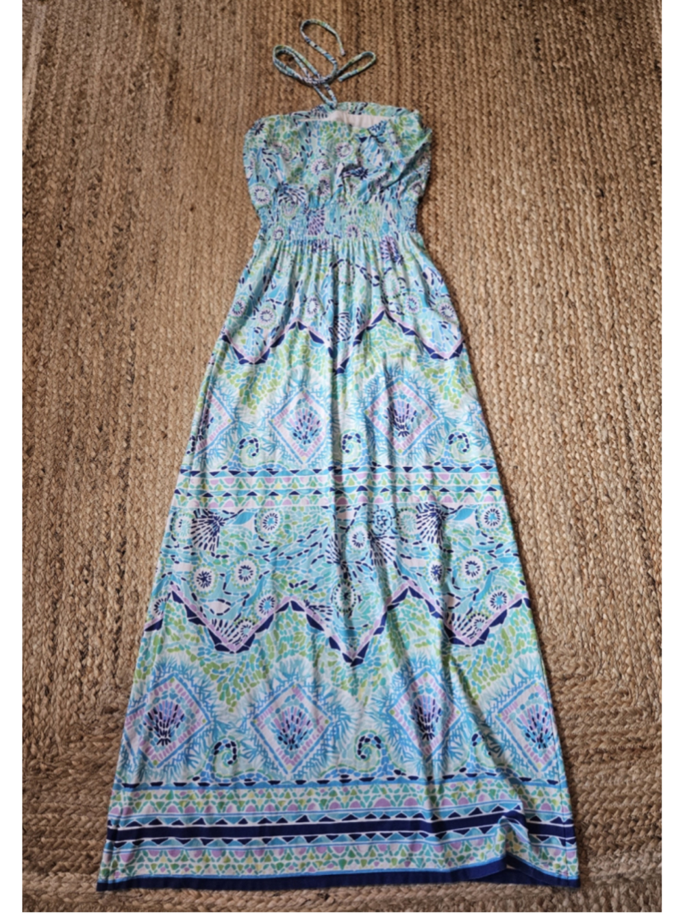Lilly Pulitzer Marnie Blue Ibiza Halter Strapless Maxi Dress XS - Picture 6 of 7